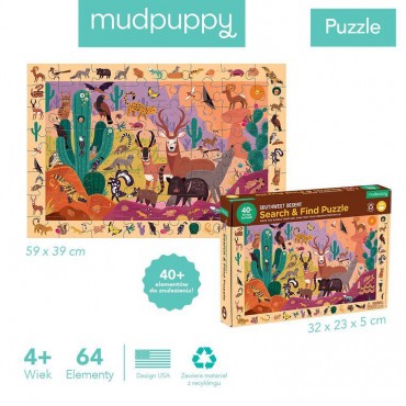 Puzzle obserwacyjne Amerykańska pustynia 64 elementy 4+ Mudpuppy - 4