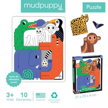 Puzzle układanka Wszyscy razem Dżungla 10 elementów 3+ Mudpuppy - 9