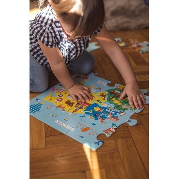 Puzzle podłogowe Jumbo Mapa świata 25 elementów 2+ Mudpuppy - 4