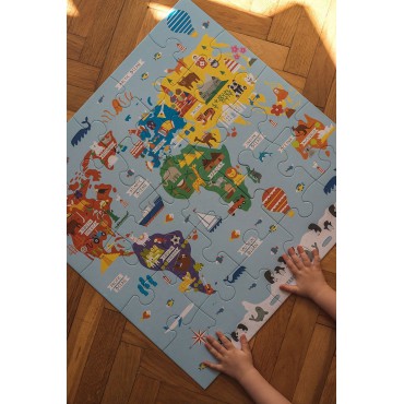 Puzzle podłogowe Jumbo Mapa świata 25 elementów 2+ Mudpuppy - 6