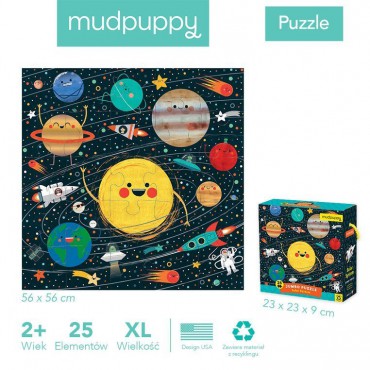 Puzzle podłogowe Jumbo Układ słoneczny 25 elementów 2+ Mudpuppy - 4
