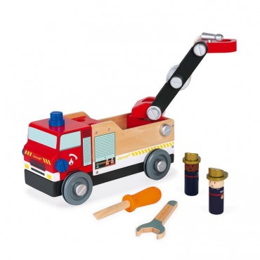 Drewniany wóz strażacki do składania z narzędziami Brico'kids Janod - 5
