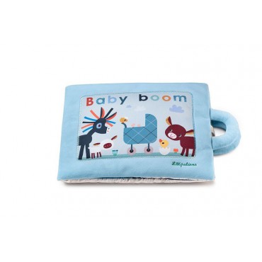 Miękka książeczka aktywizująca z mini - przytulankami „Baby boom” Farma 18 m+ Lilliputiens - 4