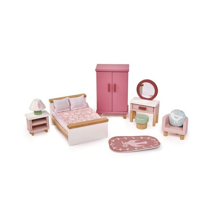 Drewniane meble do domku dla lalek - sypialnia Tender Leaf Toys - 1