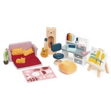 Drewniane meble do domku dla lalek - pokój młodzieżowy Tender Leaf Toys - 6