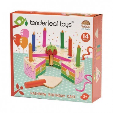 Tęczowy, drewniany tort urodzinowy Tender Leaf Toys - 2