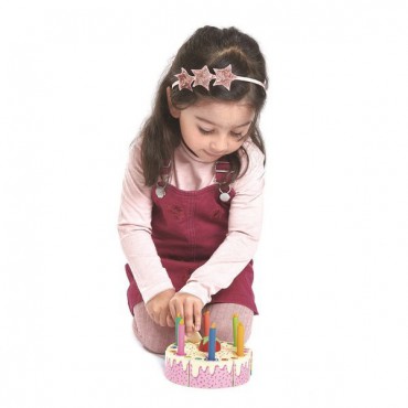 Tęczowy, drewniany tort urodzinowy Tender Leaf Toys - 4