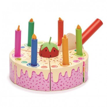 Tęczowy, drewniany tort urodzinowy Tender Leaf Toys - 5