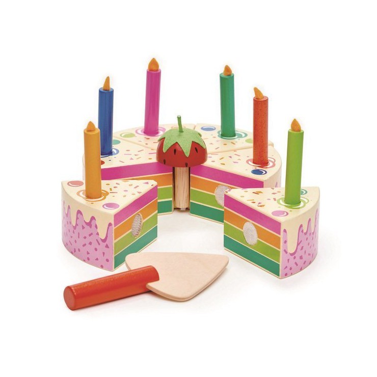Tęczowy, drewniany tort urodzinowy Tender Leaf Toys - 1