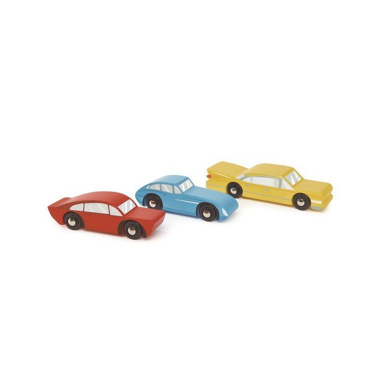 Drewniane samochody retro 3 sztuki Tender Leaf Toys - 1