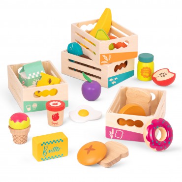 Little Foodie Groups – drewniane skrzyneczki z produktami spożywczymi B.Toys - 1