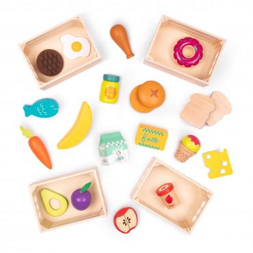 Little Foodie Groups – drewniane skrzyneczki z produktami spożywczymi B.Toys - 3