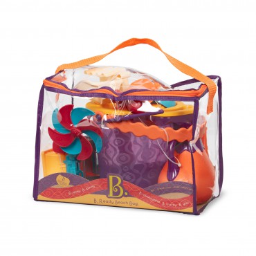 Torba z zestawem akcesoriów do piasku - pomarańczowy Summer Beach Bag B. Toys - 10
