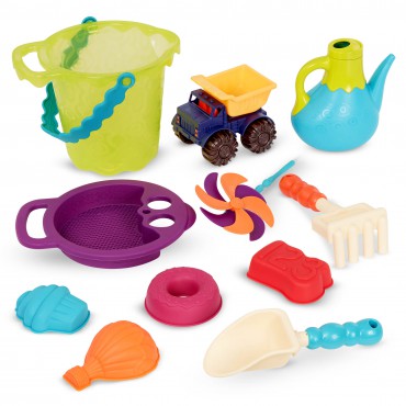 Torba z zestawem akcesoriów do piasku - niebieski Summer Beach Bag B. Toys - 4