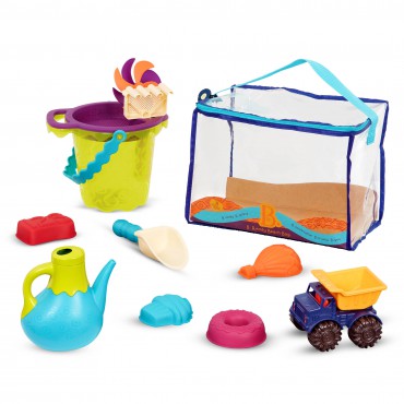 Torba z zestawem akcesoriów do piasku - niebieski Summer Beach Bag B. Toys - 5