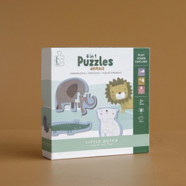 Puzzle Zoo-6 elementów Little Dutch