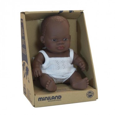 Lalka dziewczynka Afrykanka 21cm Miniland Baby - 3