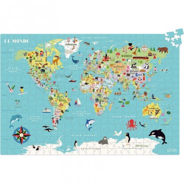 Puzzle XL Mapa świata 500el. Vilac