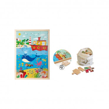 Drewniane puzzle w ramce - Ocean 4+ Apli Kids