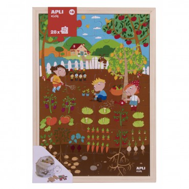 Drewniane puzzle w ramce - Ogród 4+ Apli Kids