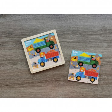 Drewniane puzzle - Ciężarówka 3+ Apli Kids
