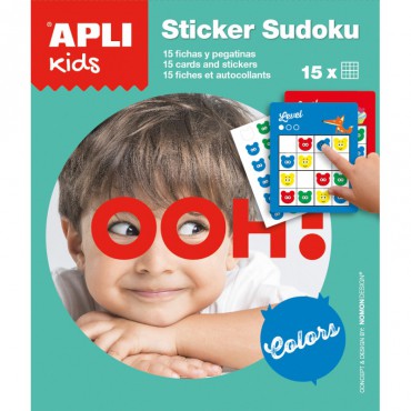 Gra podróżna z naklejkami Sudoku kolory Apli Kids