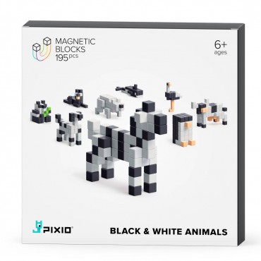 Klocki magnetyczne Pixio Black & White Animals Story Series