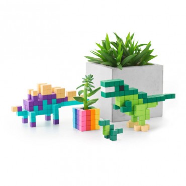 Klocki magnetyczne Green Dinosaur 12 Color Series