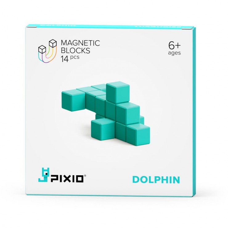 Klocki magnetyczne Pixio Turquose Dolphin 14 Color Series