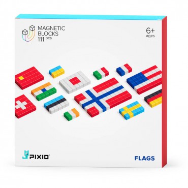Klocki magnetyczne Pixio Flags Story Series