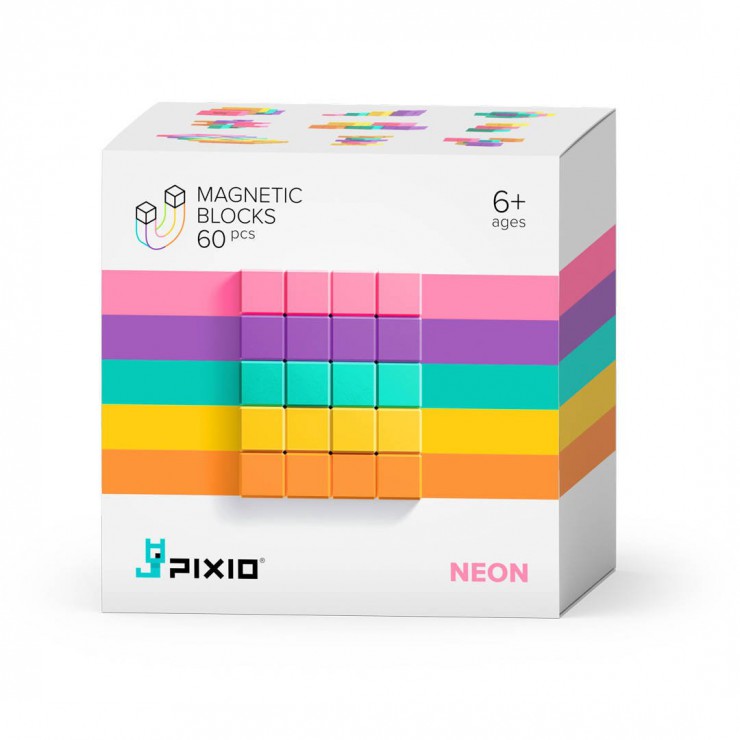 Klocki magnetyczne Pixio Neon Abstract Series