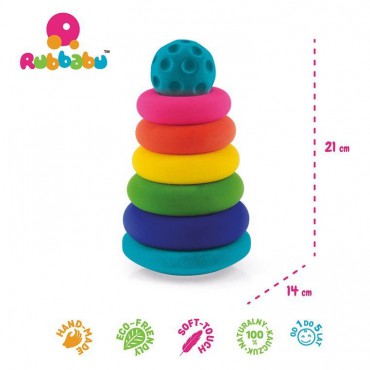 Układanka edukacyjno-sensoryczna piramida z piłką Rubbabu