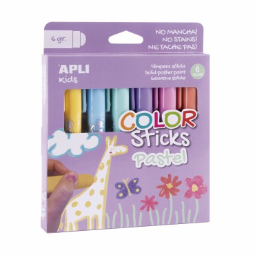 Farby w kredce - 6 pastelowych kolorów Apli Kids - 2