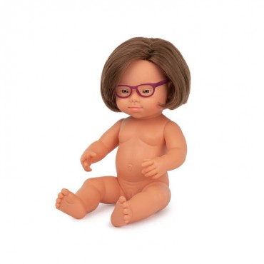 Lalka dziewczynka Europejka DS z okularami 38cm Miniland Doll - 3