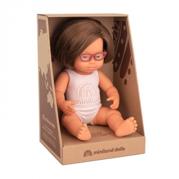 Lalka dziewczynka Europejka DS z okularami 38cm Miniland Doll - 1