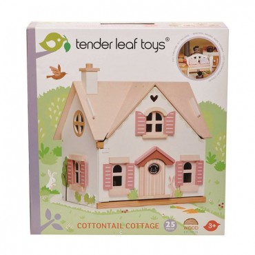 Drewniany dwupiętrowy domek dla lalek z wyposażeniem Tender Leaf Toys - 4