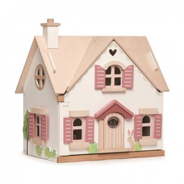 Drewniany dwupiętrowy domek dla lalek z wyposażeniem Tender Leaf Toys - 8