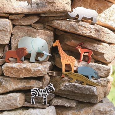Drewniane figurki do zabawy - zwierzęta Safari Tender Leaf Toys - 2