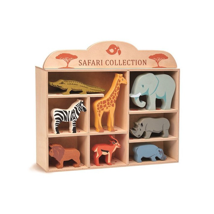 Drewniane figurki do zabawy - zwierzęta Safari Tender Leaf Toys - 1