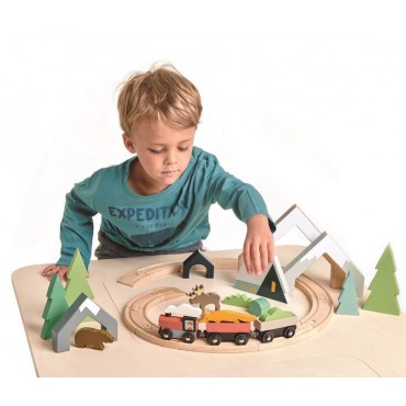 Drewniane akcesoria do kolejki - Górski przejazd Tender Leaf Toys - 5