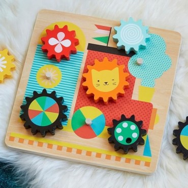 Drewniane Ruchome Puzzle dla Dziecka Pociąg Petit Collage