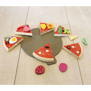 Drewniana pizza z dodatkami na rzepy Tender Leaf Toys - 1