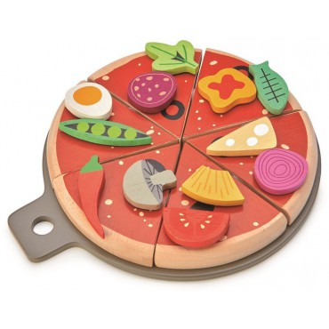 Drewniana pizza z dodatkami na rzepy Tender Leaf Toys - 11