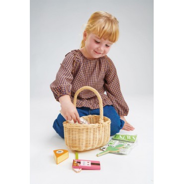 Wiklinowy koszyk z zestawem piknikowym Tender Leaf Toys - 1
