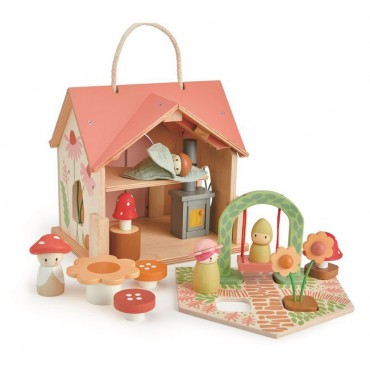 Przenośny, leśny domek z wyposażeniem i laleczkami Tender Leaf Toys - 7