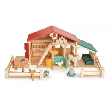 Drewniane figurki do zabawy - farma z zwierzątkami Tender Leaf Toys - 1