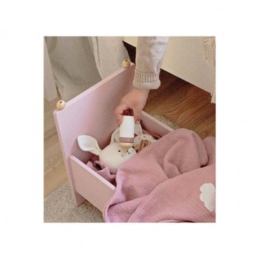 Drewniane różowe łóżeczko dla lalek Jabadabado - 5