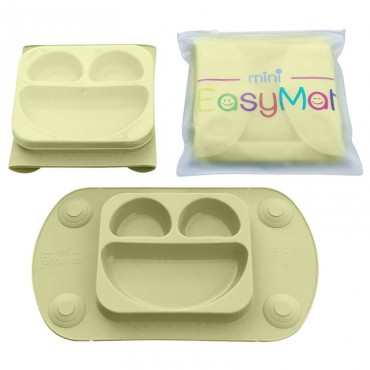 EasyMat Mini 2in1 Olive silikonowy talerzyk z podkładką lunchbox EasyTots