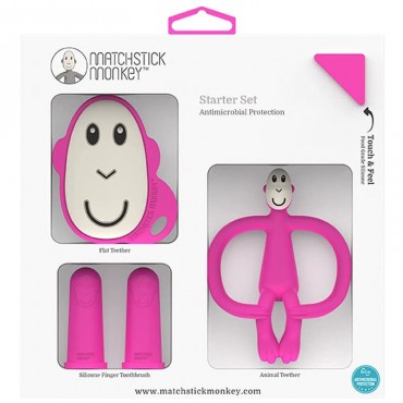 Teething Starter Set Pink Matchstick Monkey - 1