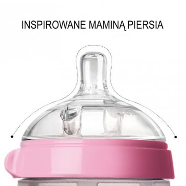 Antykolkowa butelka silikonowa Mom's Breast 150 ml Pink Newborn Comotomo